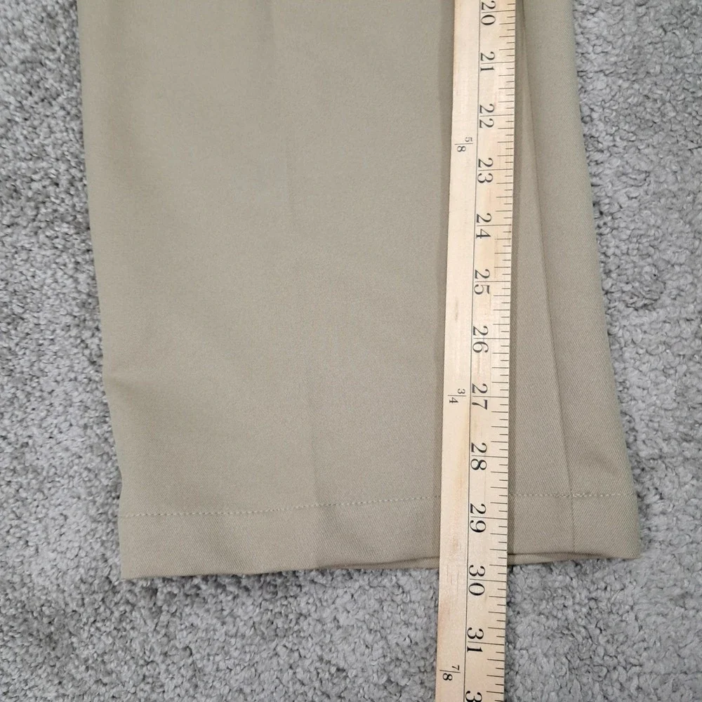 Haggar Mens Tan Dress Slacks Flat Front Straight Leg Khaki Pants 36x31 (38x29)